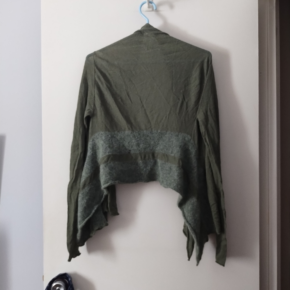 SARAH PACINI Green Open Front Sweater XS - Picture 2 of 5